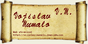 Vojislav Mumalo vizit kartica